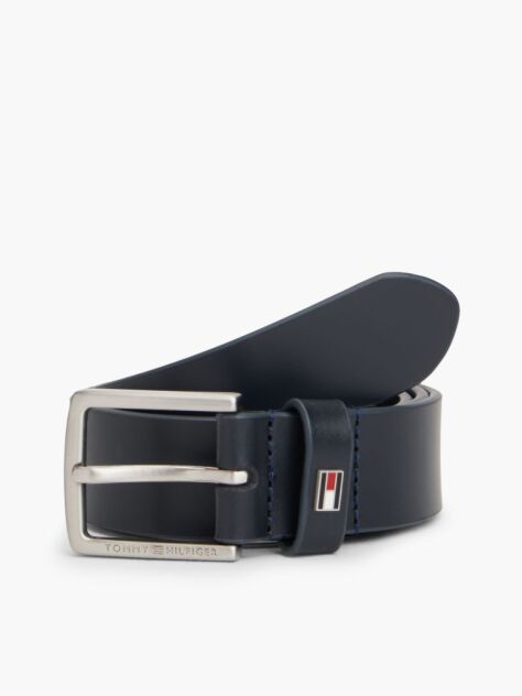 Blue Kids' Square Buckle Leather Belt  Kids Unisex