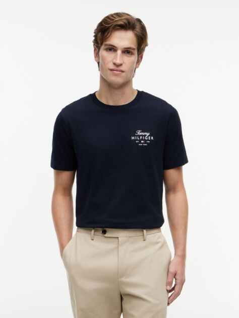 Blue Logo Jersey Crew Neck T-Shirt  Men
