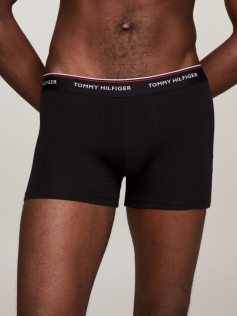 Black 3-Pack Stretch Cotton Trunks  Men