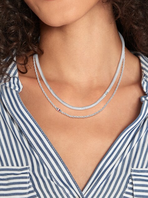 Silver Layered Set Necklace  Women
