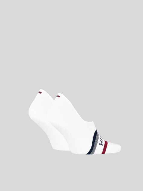 White Tommy Hilfiger Men's Invisible Footie Socks 2 Pack  Men