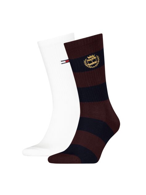 Multi Tommy Jeans Unisex Crew Socks 2 Pack  Unisex