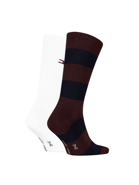 Multi Tommy Jeans Unisex Crew Socks 2 Pack  Unisex