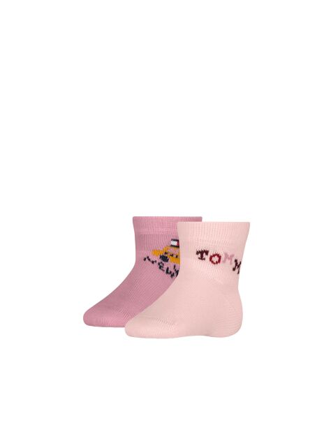 Pink Tommy Hilfiger Babies' Classic Socks 2 Pack  Newborn