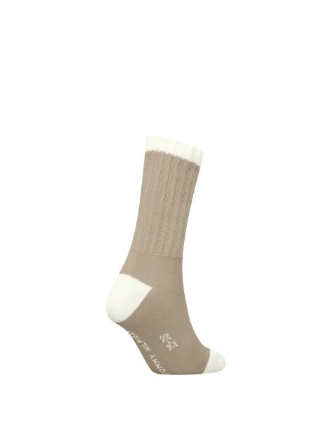 Beige 1-Pack Crest Embroidery Socks  Women