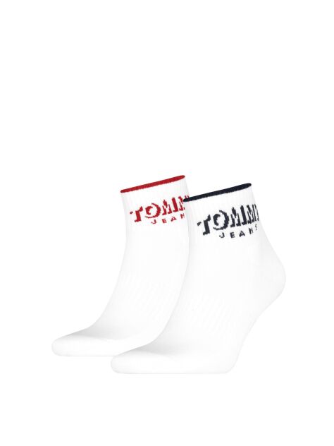 White Tommy Jeans Unisex Quarter Socks 2 Pack  Unisex