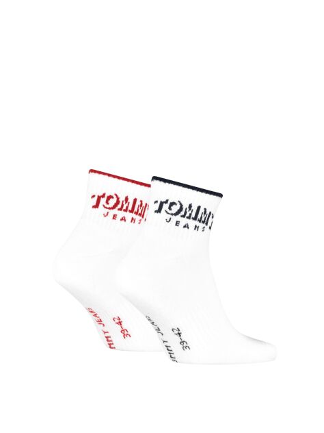 White Tommy Jeans Unisex Quarter Socks 2 Pack  Unisex