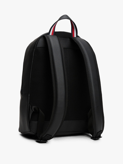 Black Essential Polyurethane Backpack  Men