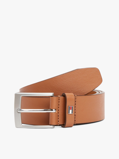 Brown Square Buckle Leather Belt  Men