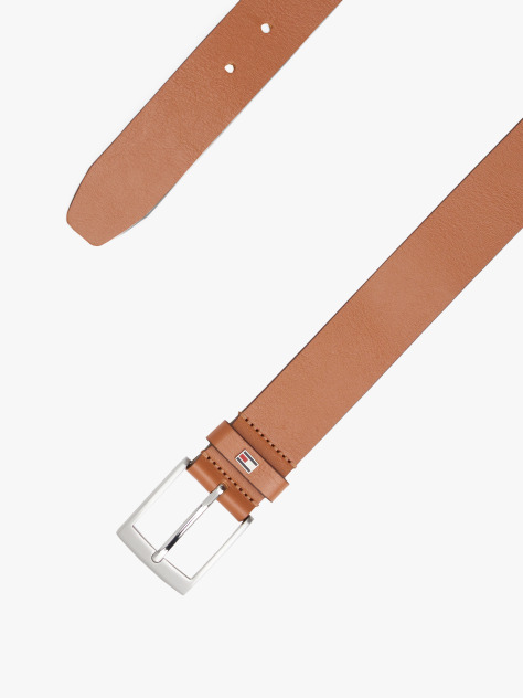 Brown Square Buckle Leather Belt  Men