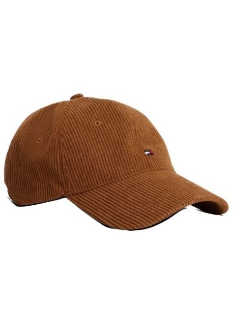 Brown Hilfiger Flag Corduroy Baseball Cap  Men
