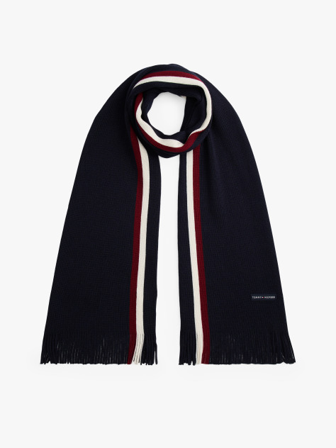 Blue Modern Heritage Signature Wool Blend Scarf  Men