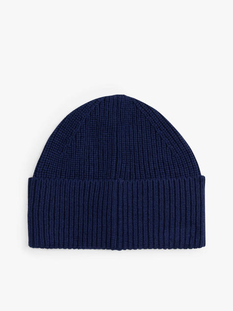 Blue TH Crest Beanie With Cashmere  Men