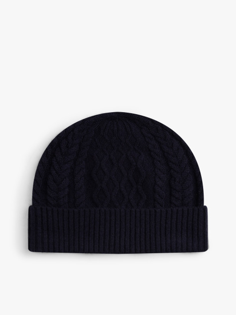 Multi TH Crest Cable Knit Beanie  Men