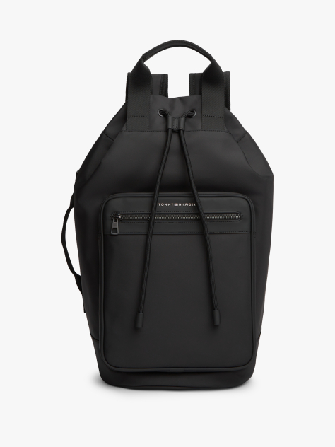 Black Metal Logo Crossbody Sling Bag  Men