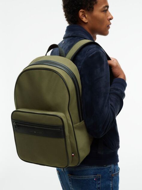 Green Logo Double Zip Dome Backpack  Men