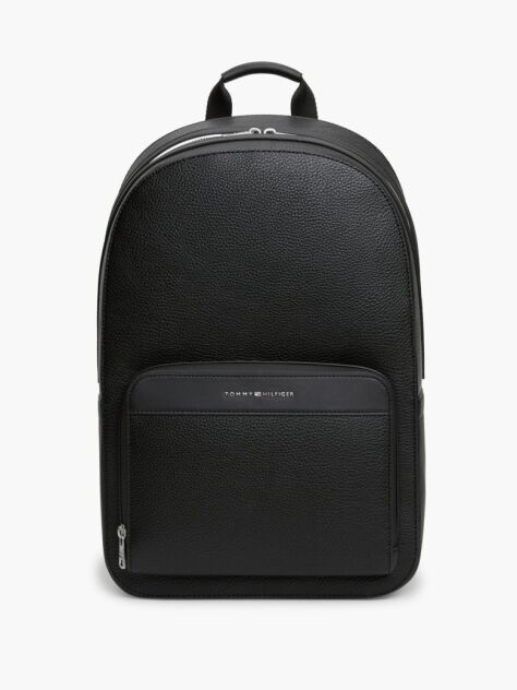 Black Metallic Logo Dome Backpack  Men