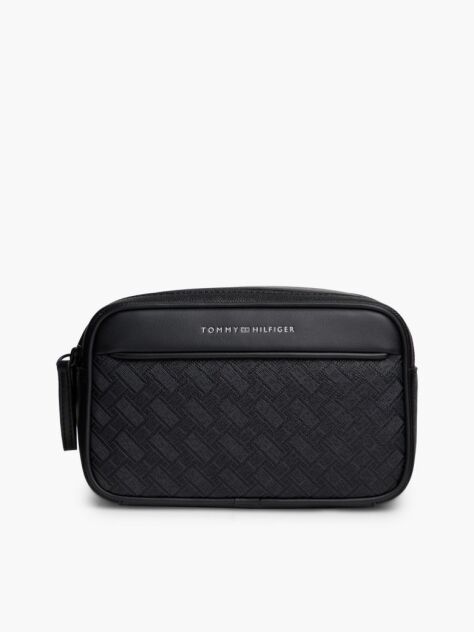 Black Modern Textured Flag Washbag  Men