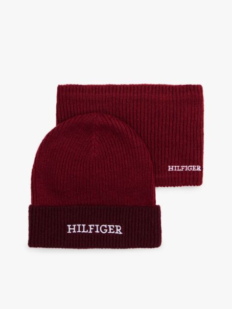 Κόκκινο Hilfiger Monotype Σετ Σκούφος Και Snood  Παιδί Unisex