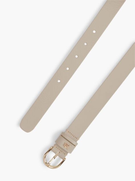Beige Essential TH Monogram Leather Belt  Women