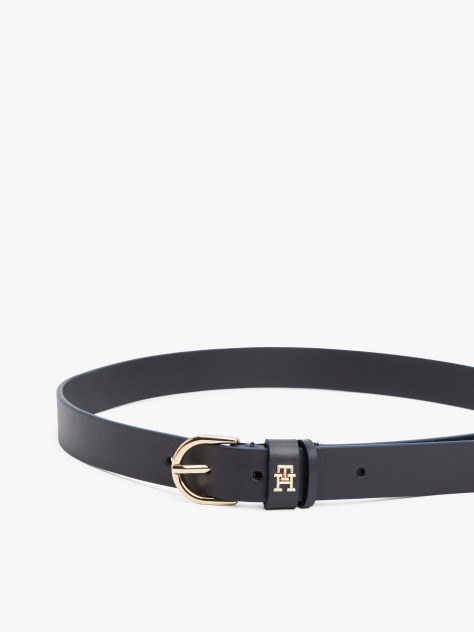 Blue Essential TH Monogram Leather Belt  Women
