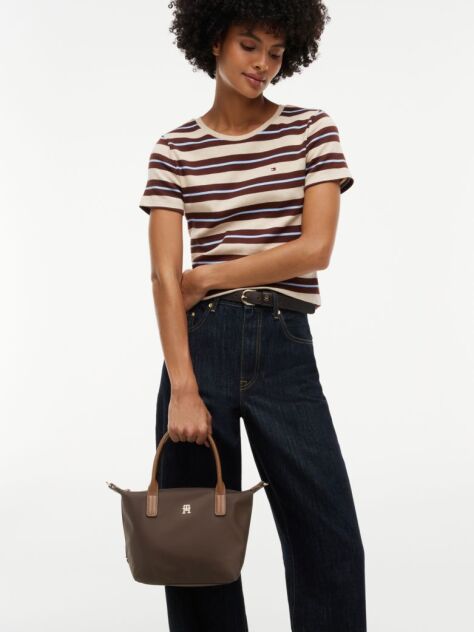 Brown Webbing Crossbody Tote Bag  Women