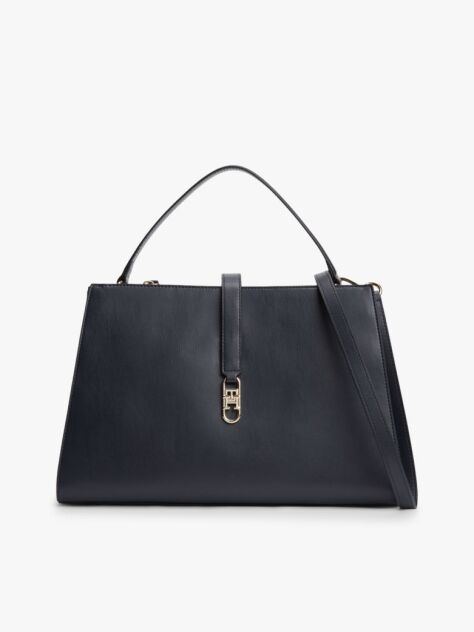 Blue TH Monogram Crossbody Satchel  Women