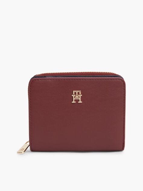Red TH Monogram Zip-Around Flap Wallet  Women