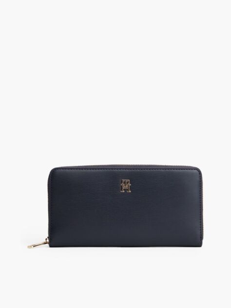 Blue TH Monogram Zip-Around Wallet  Women