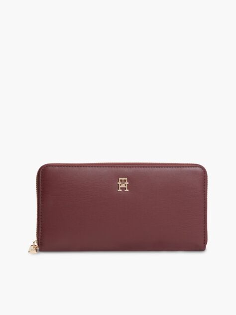 Red TH Monogram Zip-Around Wallet  Women