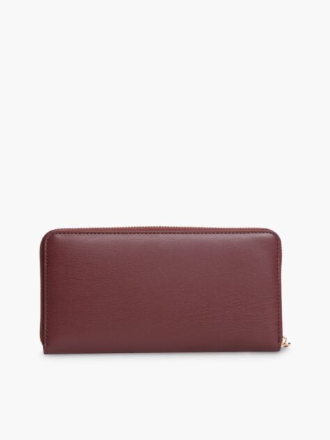 Red TH Monogram Zip-Around Wallet  Women
