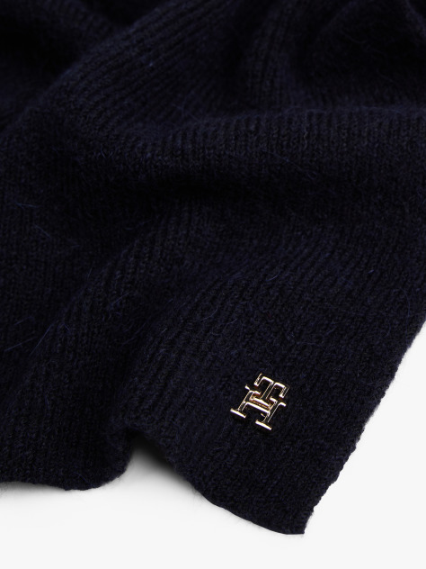 Μπλε Chic Fluffy Κασκόλ Με Cable Πλέξη  Γυναίκες