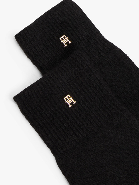 Black Chic TH Monogram Plaque Gloves  Women