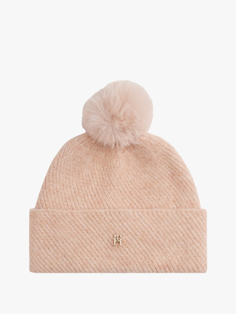 Pink Chic Metallic Pom Pom Beanie  Women