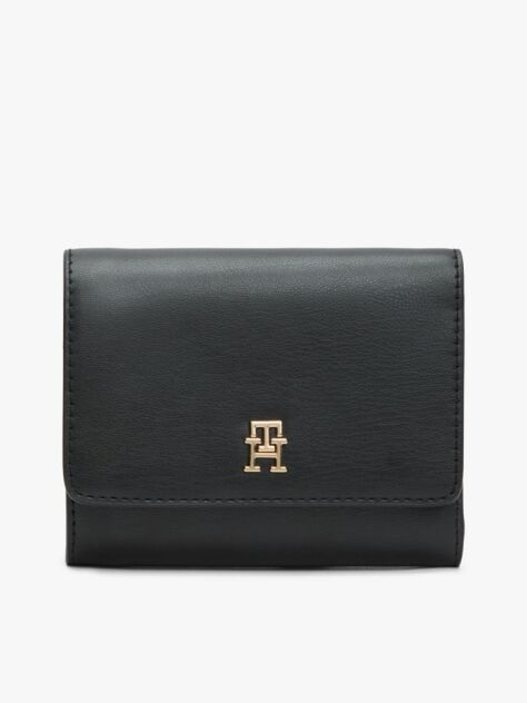 Μαύρο Hilfiger Icon Tρίπτυχο Πορτοφόλι Με Μονόγραμμα TH  Γυναίκες