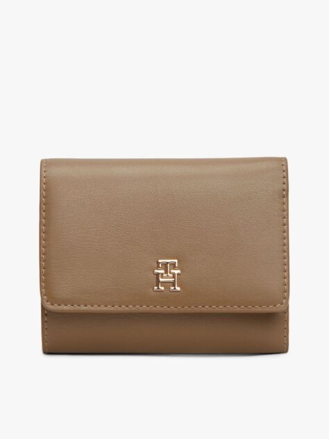 Καφέ Hilfiger Icon Tρίπτυχο Πορτοφόλι Με Μονόγραμμα TH  Γυναίκες