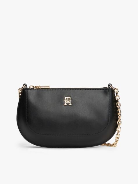 Black TH Monogram Chain Strap Crossbody Bag  Women
