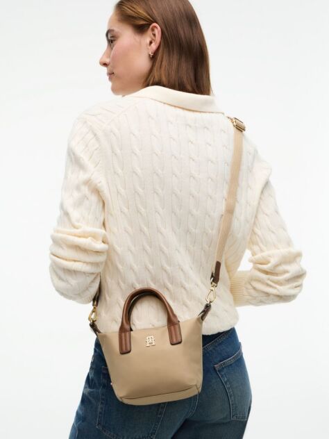 Beige Popette Crossbody Tote Bag  Women