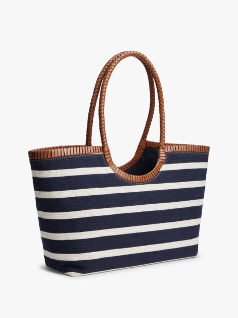 Multi Stripe Textured Logo Tote Bag  Women