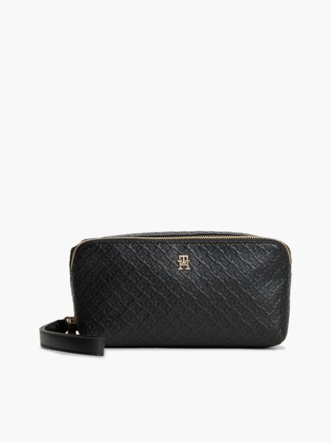 Black Hilfiger Icon Debossed Washbag  Women
