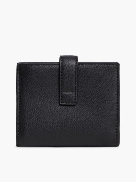 Black TH Monogram Plaque Bifold Wallet  Women