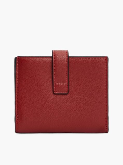 Red TH Monogram Plaque Bifold Wallet  Women