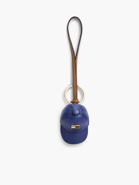 Blue Leather Baseball Cap Charm  Women