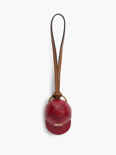Red Leather Baseball Cap Charm  Women