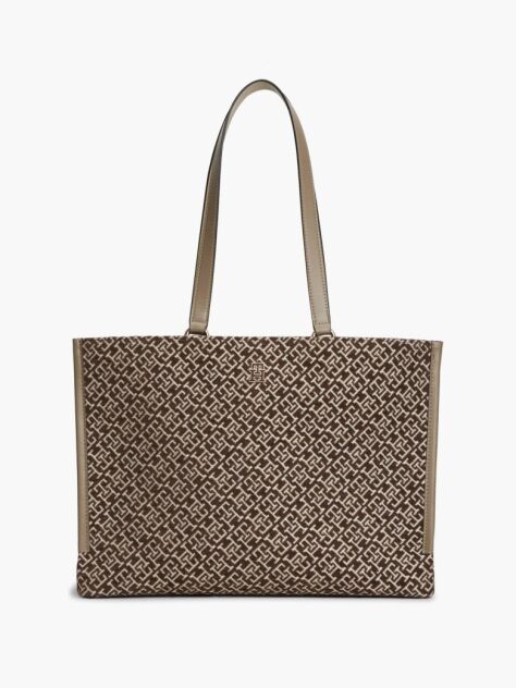 Beige TH Monogram Jacquard Tote Bag  Women