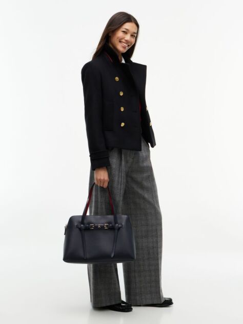 Blue Buckle Strap Tote Bag  Women