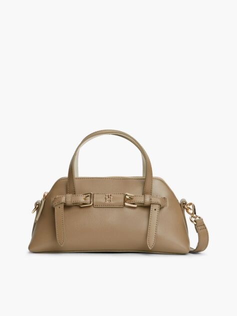 Beige Buckle Strap Crossbody Tote Bag  Women