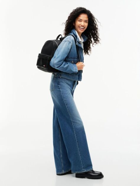 Black Essential Logo Plaque Dome Backpack  Women