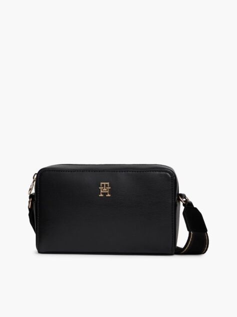 Black Repeat Logo Strap Crossbody Camera Bag  Women