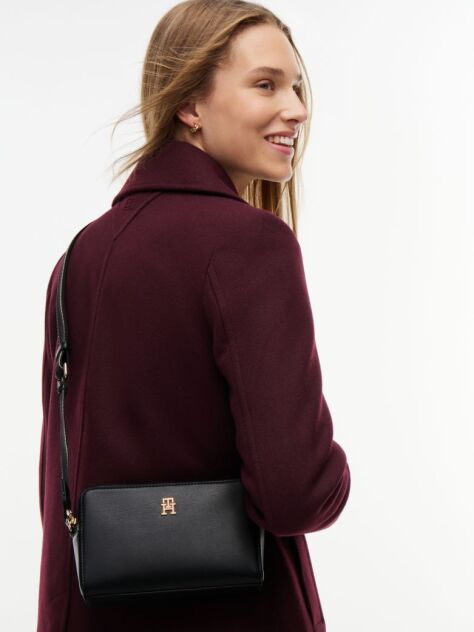 Black Repeat Logo Strap Crossbody Camera Bag  Women